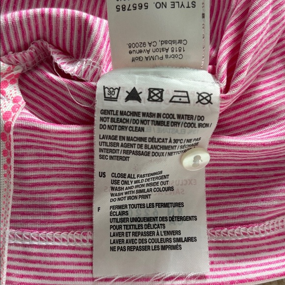 Puma Light Pink Polo Shirt Size Medium - Picture 5 of 7